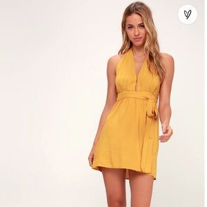 Mustard Yellow Wrap Dress
